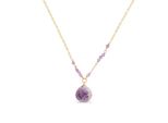 Luxenter Halskette, Metalllegierung Zoqoyi Und NatüRlicher Amethyst 18K Vergoldet