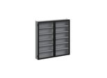 sobuy Wandschrank, Vitrinenschrank, Displayregal Mit 2 TüRen Grau 80X12,2X80Cm Modern