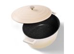 Stoneline Creme Gourmet BräTer 32X25 Cm Mit Deckel, Backofen Und Induktion Geeignet, Antihaft