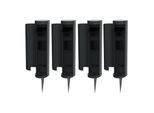 Novatool 4X Steckdosenturm 2-Fach AußEn Anthrazit Rund Mit Blende IP44 Mit Erdspieß Steckdose Aussen Gartensteckdose Outdoor SteckdosesäUle Garten Steckdosenturm