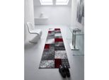 Kurzflorteppich Latemar, Kariert, Aus Polypropylen, Rot, 80 X 150 Cm