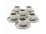 Mulex Kaffeetassen-Set, Beige, Keramik, 12-Teilig, 38X10X38 Cm, Kaffee & Tee, Tassen, Kaffeetassen-Sets