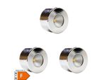 LED Unterbauleuchte, Mini-Star, Chrom, Warmweiss, 3Er SET