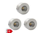 LED Unterbauleuchte, Mini-Star, Silber-Grau, Warmweiss, 3Er SET