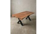Esszimmertisch – Rechteckig Akazie Massivholz 200X100X77 Cm Baumstammform