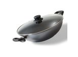 Stoneline Wok 32 Cm, Mit Deckel, Aluguss, Wok Pfanne Beschichtet Mit Echten Steinpartikeln, Grau, Ohne Fett Oder ÖL Kochen Und Braten, GroßEr Wok Induktion