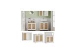 Vicco BadmöBel-Set Rosario, Weiß, Moderne Serie, Badezimmer, Dekorative Front, Spiegelschrank, Waschtischunterschrank, Sideboard