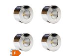 LED Unterbauleuchte, Mini-Star, Chrom, Warmweiss, 4Er SET