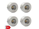 LED Unterbauleuchte, Mini-Star, Silber-Grau, Warmweiss, 4Er SET