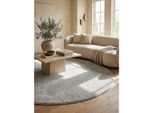 Teppich Kurzflor Main In Creme, Einfarbig, Ø 200 Cm