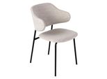 Riess-Ambiente Stuhl Vogue - Greige Bouclé Schwarze Metallbeine