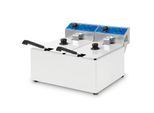VERTES Friteuse Fritteuse Fritöse Edelstahl 2x 8L (2x 2,8KW, 230V, Kaltzonenprinzip, Temperatur Stufenlos Regulierbar 60-200°C, 2 Frittierkörbe