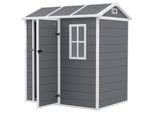 Outsunny Gerätehaus Kunststoff 2,1m² 186 x 130 x 199cm Geräteschuppen Grau