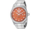 Invicta Specialty 51046 Herrenuhr - Quarzwerk - Edelstahl Mit Orangefarbenem Zifferblatt - 43 Mm