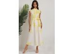 Blumenmuster Maxi-Kleid