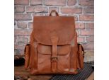 Belveder Rucksack aus Echt-Leder Kurierrucksack Fahrradrucksack Trekkingrucksack Damen Herren Leder-Rucksack Braun B-BP1G