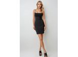 Quadratischer Ausschnitt Bodycon Mini Kleid