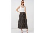 Hoch Taillierter Paisley Midi A-Linien Rock
