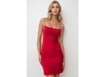 Quadratischer Ausschnitt Bodycon Mini Kleid