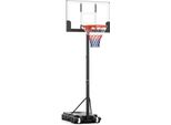 Basketballkorb Outdoor, Korbhöhe 100-212cm verstellbar, Basketball Korb mit 73 x 49 cm Rückwand, Basketballständer tragbar mit Rollen, Basketball Hoop für Kinder Jugendliche