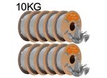 PLA Lite - 3D-Drucker Filament - PLA 1,75 mm - 10 kg Spule - Für FDM 3D-Drucker - Grau