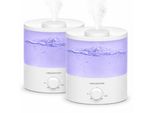 H1-XIT 2 Stück 2L Cool Mist Luftbefeuchter, Top Refill, Nano Fine Mist Out Put,