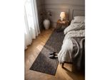 Teppich Kurzflor Ammer In Braun, Einfarbig, 80 X 250 Cm