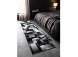 Teppich Kurzflor Aspen In Schwarz, Abstrakt Kariert, 80 X 300 Cm