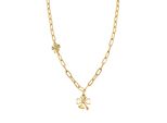 Luxenter Halskette Aus 18K Gelbgold Mit Brillant Zirkonia - Blume