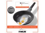 Stoneline Smart Wok 30 Cm, Mit Glasdeckel Und Abnehmbarem 3-Stufen-Sicherheitsgriff, Wokpfanne Induktion Aus Aluguss, Beschichtet Mit Echten Steinpartikeln