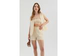 Gestreifte High-Waist-Shorts Mit Elastischem Bund