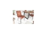 Riess-Ambiente Stuhl Modena - Retro Design Vintage Braun Ziersteppung Pflegeleicht