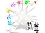 Kesser® Leuchtstern 3D, LED Weihnachtsstern Mit Timer FüR Innen Und AußEn, Adventsstern Beleuchtet HäNgend Stern + Warmweiß Licht