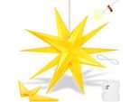 Kesser® Leuchtstern 3D, LED Weihnachtsstern Mit Timer FüR Innen Und AußEn, Adventsstern Beleuchtet HäNgend Stern + Warmweiß Licht