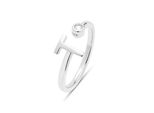 Luxenter 925 Sterling Silber Ring Mit Rhodiniertem Brillant Zirkonia - Alphabet