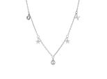 Luxenter Sterling Silber 925 Halskette Mit Rhodinierten Zirkonia - Stern