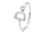 Luxenter 925 Sterling Silber Ring Mit Rhodiniertem Brillant Zirkonia - Alphabet