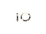 Luxenter Sterling Silber 925 Und Onyx 18K Gold Finish Ohrringe - Nanys
