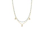 Luxenter Halskette Mit Blauem Kristall 18K Goldfarben - Zinli