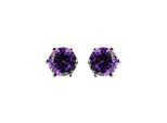 Luxenter, Ohrringe Aus 925Er Sterlingsilber Und Rhodiniertem Amethyst-Zirkonia
