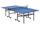 VEVOR Tischtennisplatte, Professionelles Tischtennisspiel, Tragbare Tischtennisplatte aus MDF für den Innenbereich, Klappbare Tischtennisplatte mit Schnellspannnetz und abschließbaren Rädern, 10 Minuten einfache Montage, 25mm Tischplatten, 12 mm, Mit Rädern-b