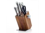 arendo Messerblock, 6-Teilig Mit Holzblock & Edelstahl Messern, Inkl. SchäRfer Und Schere, Nan