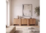 Sideboard Akazie Massivholz 165Cm Anrichte Kommode 3 TüRen Holzkommode Handmade