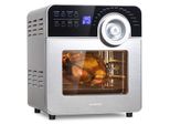 Klarstein AeroVital Cube Chef Heißluftfritteuse - 1700 W Heissluftfriteuse, Airfryer mit Touchscreen, 16 Programme, 50 - 220 °C, 14 L, ca. 10 h Zeitvorwahl, Edelstahl, silber