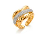 Luxenter Ring Mit Funkelnden Zirkonia-Steinen, 18 Karat Gelbgold-Finish – Gola