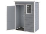 Outsunny Gerätehaus Kunststoff 1,14m² 151 x 92 x 193cm Geräteschuppen Grau