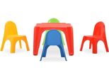 5-teiliges Kindersitzgruppen-Set mit einem Tisch und vier Stühlen, Kindermöbel für Kinderzimmer und Spielzimmer, robustes buntes Kunststoffmöbelset für Jungen und Mädchen