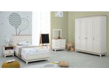 Komplette Jugendbett Kindermöbel Kinderbett Weiß Holz Set 5tlg Kommode