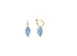 Luxenter Sterling Silber 925 Und Dunkelblauer Kristall 18K Gold Finish Ohrringe - Xiua