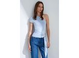 Schlanker Schnitt Off-Shoulder-Jersey-Bluse Mit Bindedetail